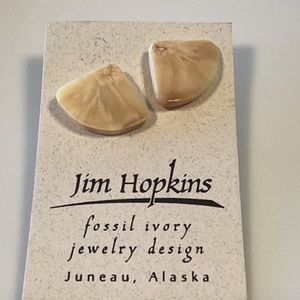 Jim Hopkins Fossil Ivory Earrings